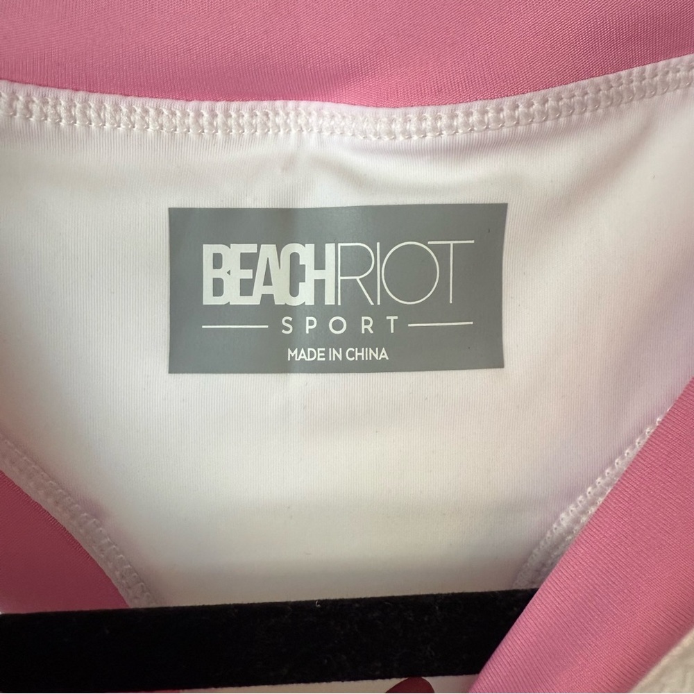 Beach Riot White Crop Top with Pink, Blue, and Green Trim - Picture 5 of 6